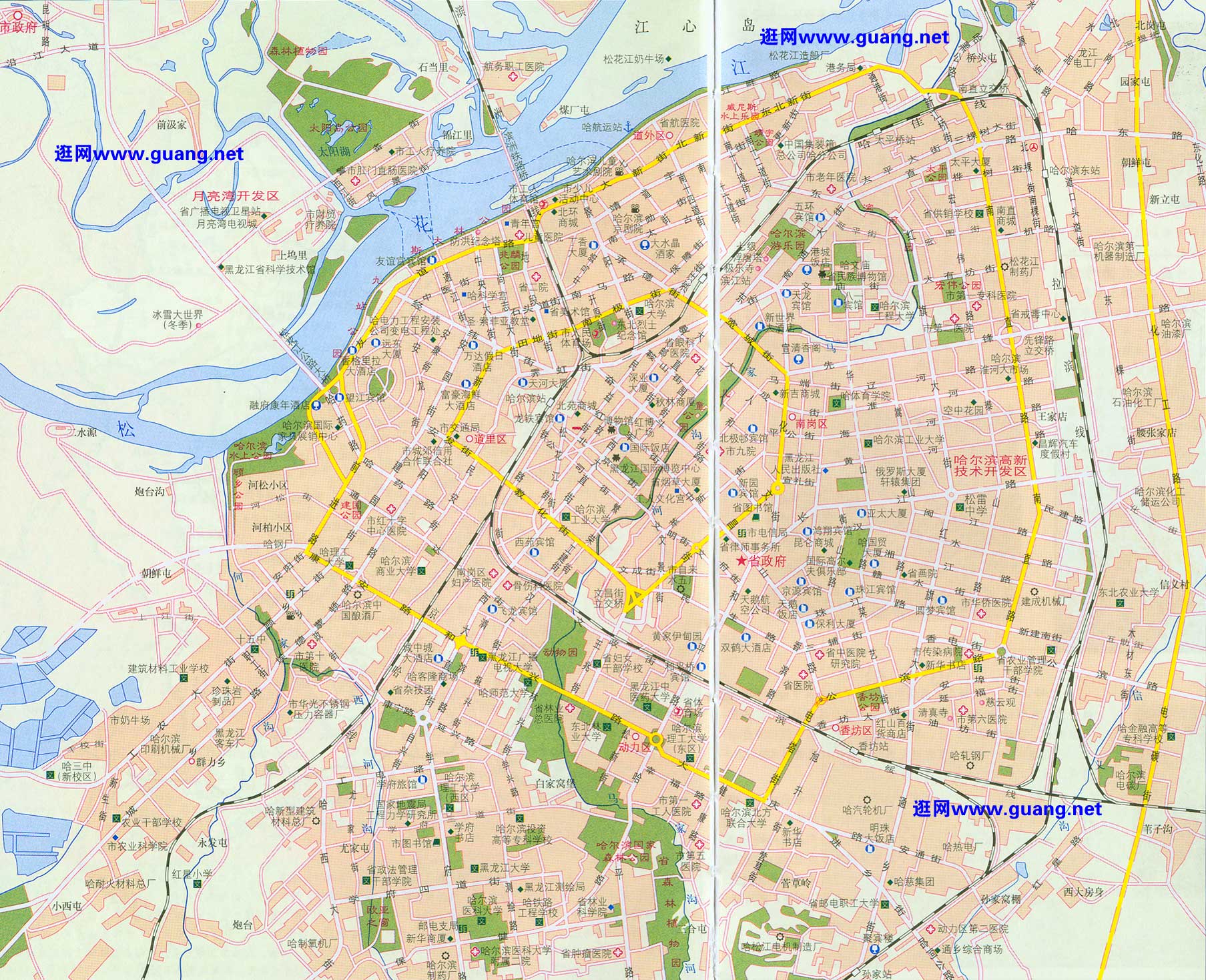 2015年版哈尔滨市区地图