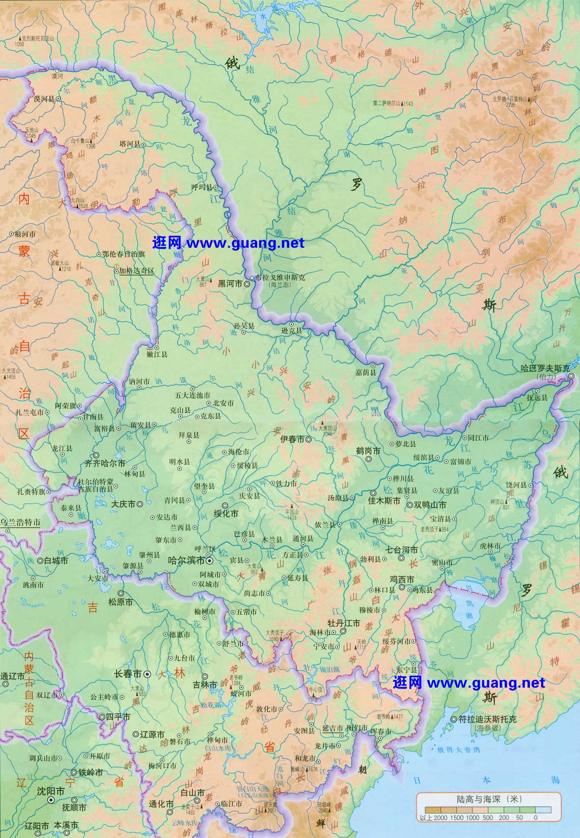 2021最新黑龙江地图二查询,黑龙江地图二高清版下载,黑龙江地图二中文