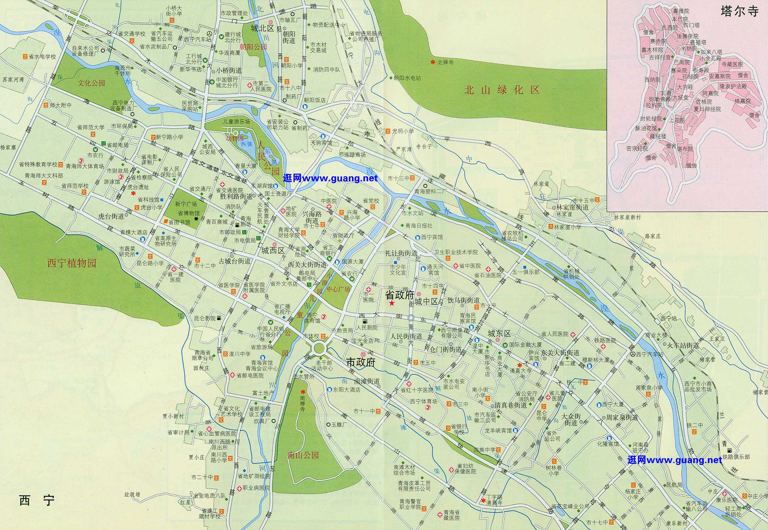 西宁市实景地图图片